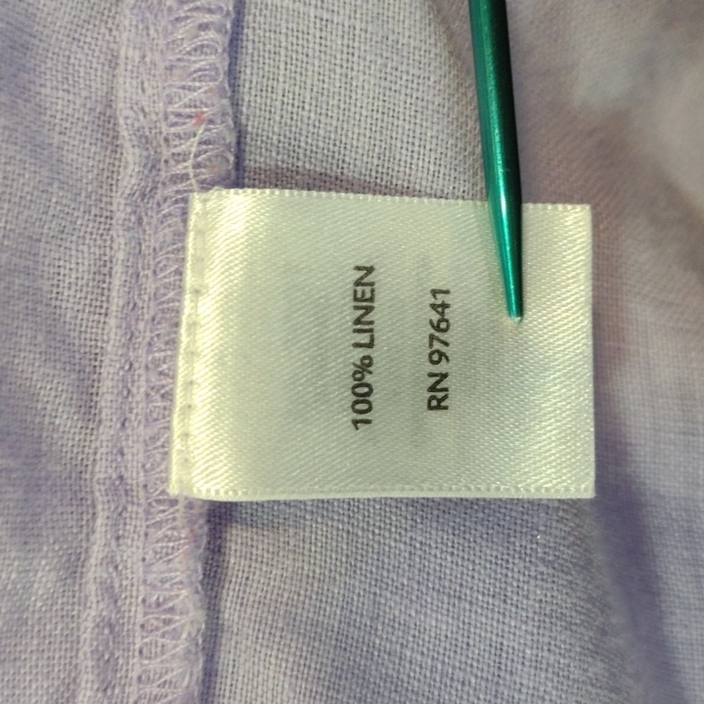 J. Jill Lavender Linen Casual Button-up Long Sleeve Shirt Women's XL - Picture 7 of 8